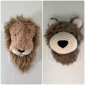 Adorable Lion and Bear Heads
